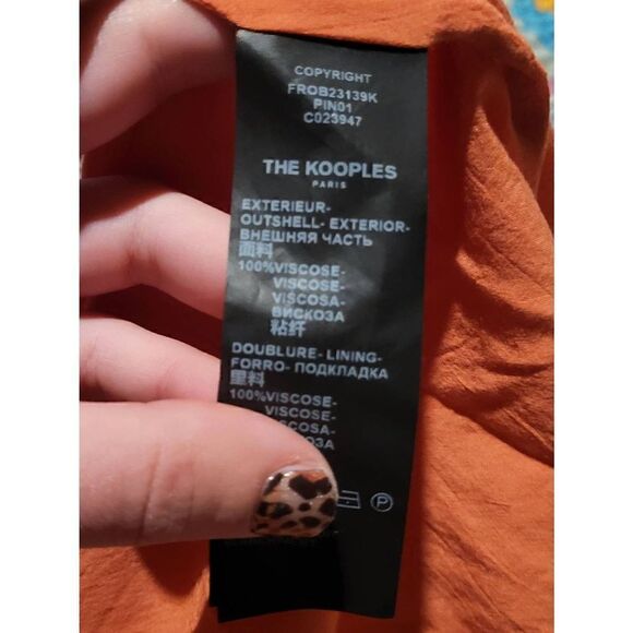 The Kooples Short Printed Dress Gathered Sleeves Floral Women's Small - Picture 5 of 6